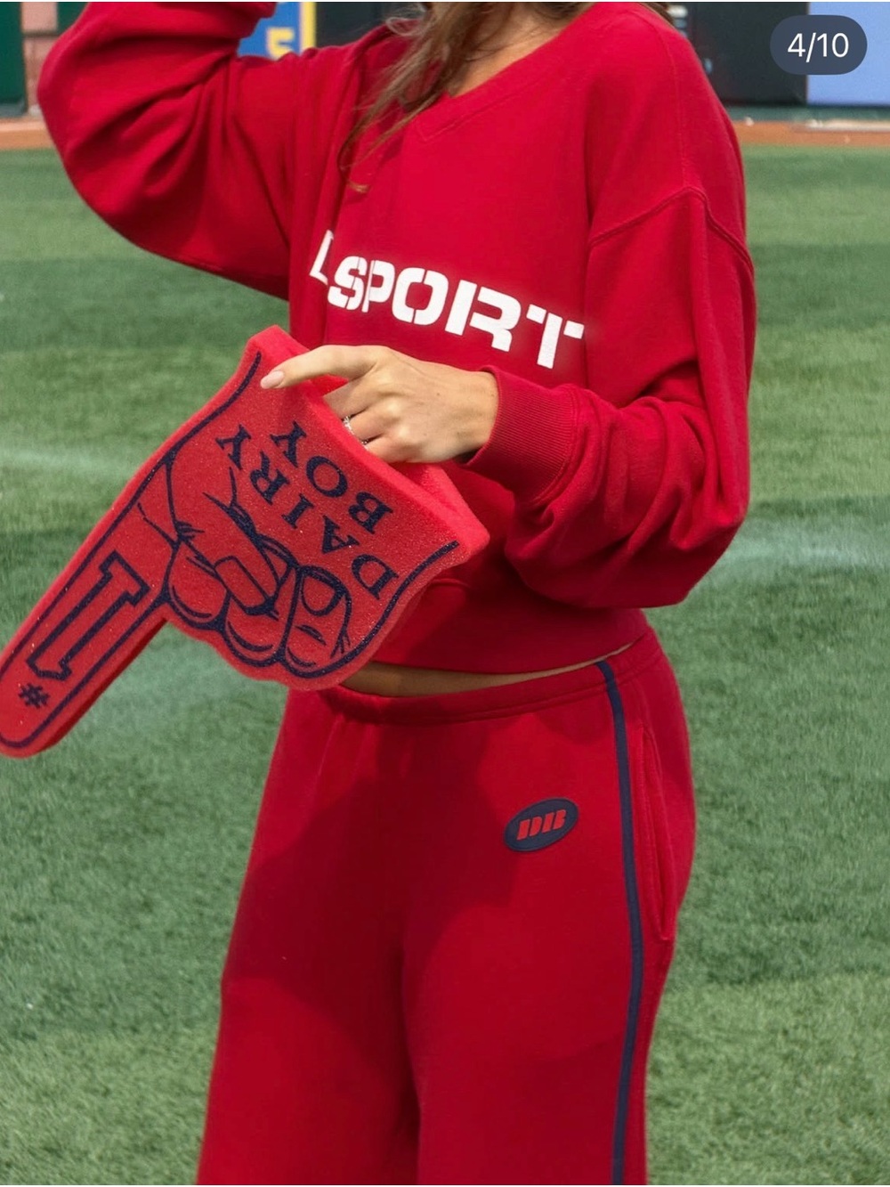 Dairy Boy Red V Neck Sweatshirt